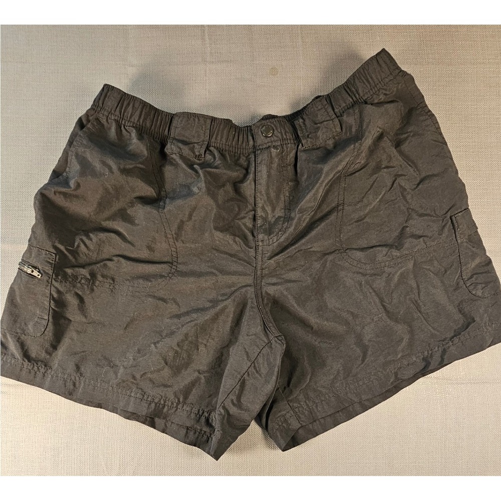 Columbia Sportswear Womens Largeblack Nylon Hiking Shorts AL4572 Cargo Pockets
